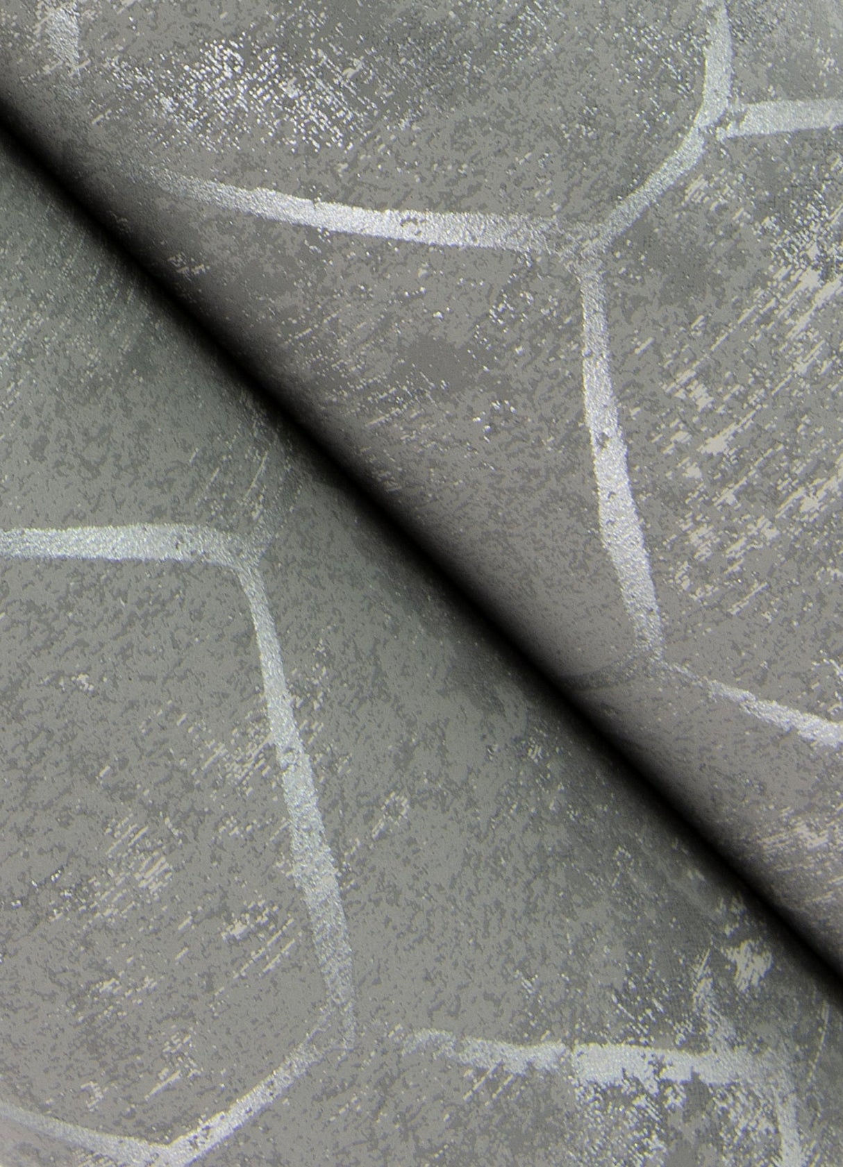 A-Street Prints 4105-86654 Rauta Pewter Hexagon Tile Wallpaper