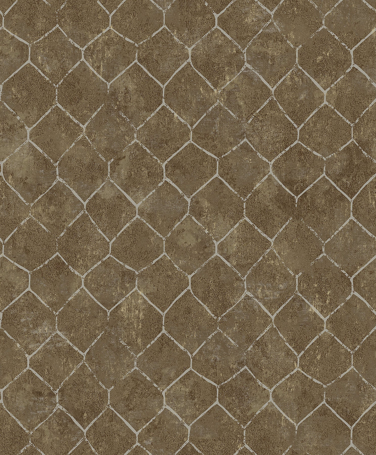 A-Street Prints 4105-86655 Rauta Brass Hexagon Tile Wallpaper