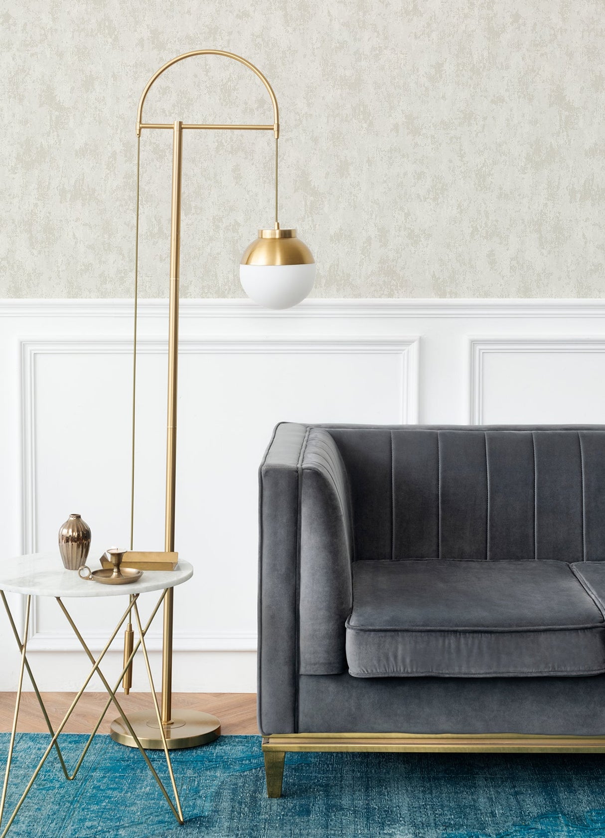 A-Street Prints 4105-86657 Haliya White Metallic Plaster Wallpaper