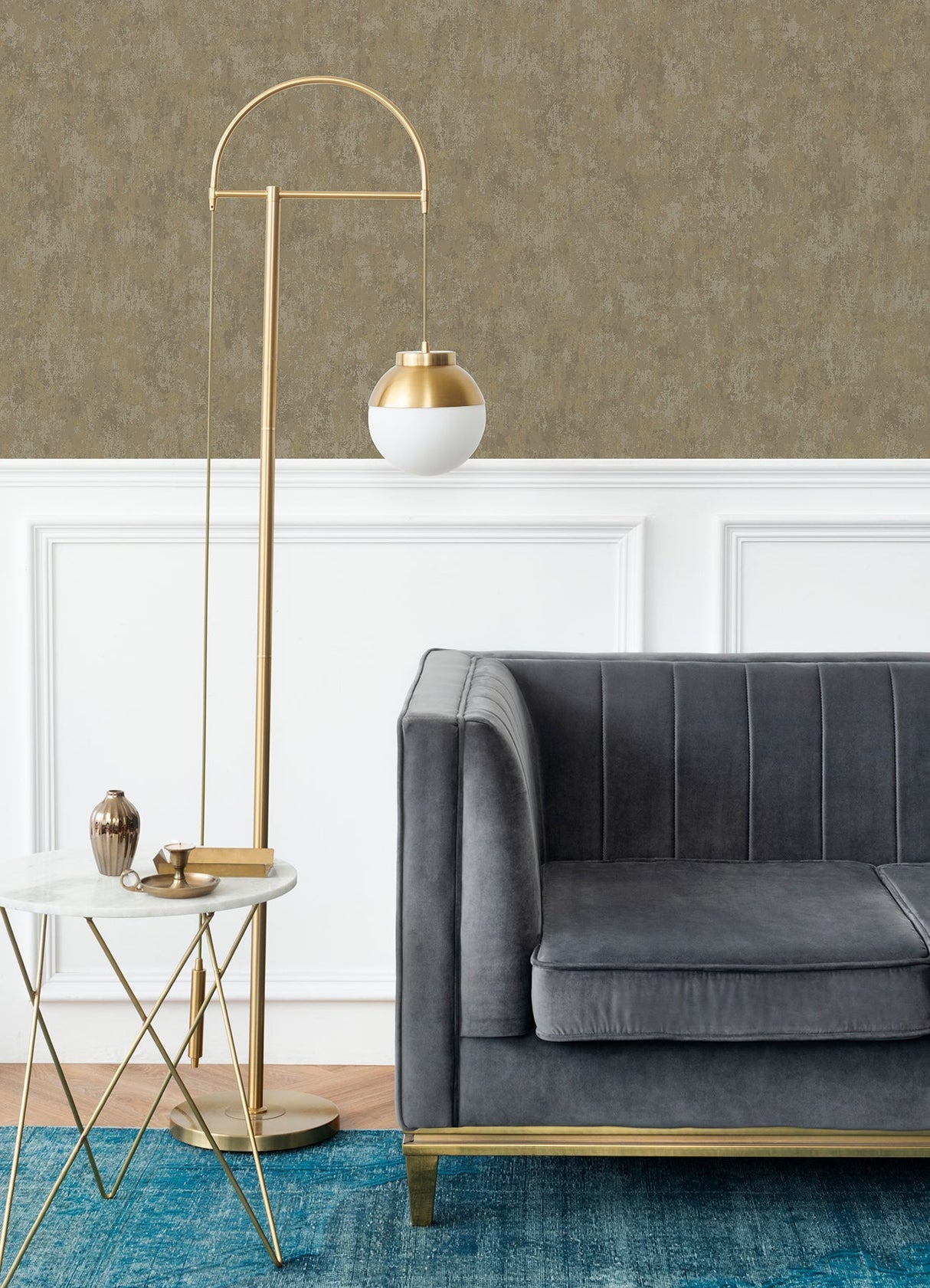 A-Street Prints 4105-86662 Haliya Gold Metallic Plaster Wallpaper