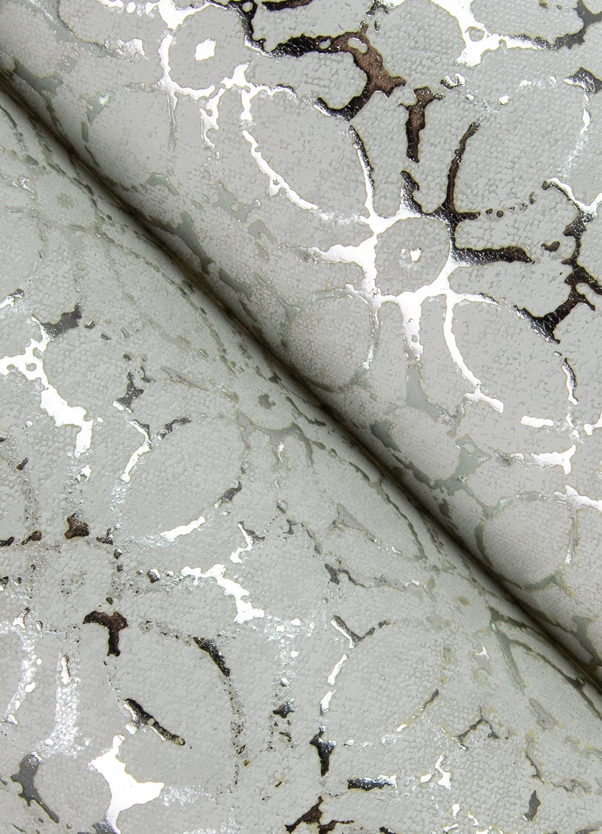 A-Street Prints 4105-86666 Khauta Silver Floral Geometric Wallpaper