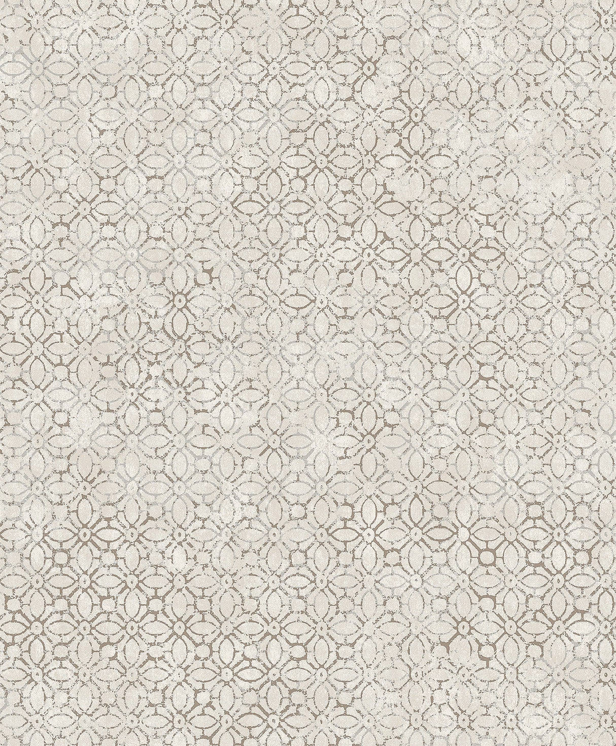 A-Street Prints 4105-86666 Khauta Silver Floral Geometric Wallpaper