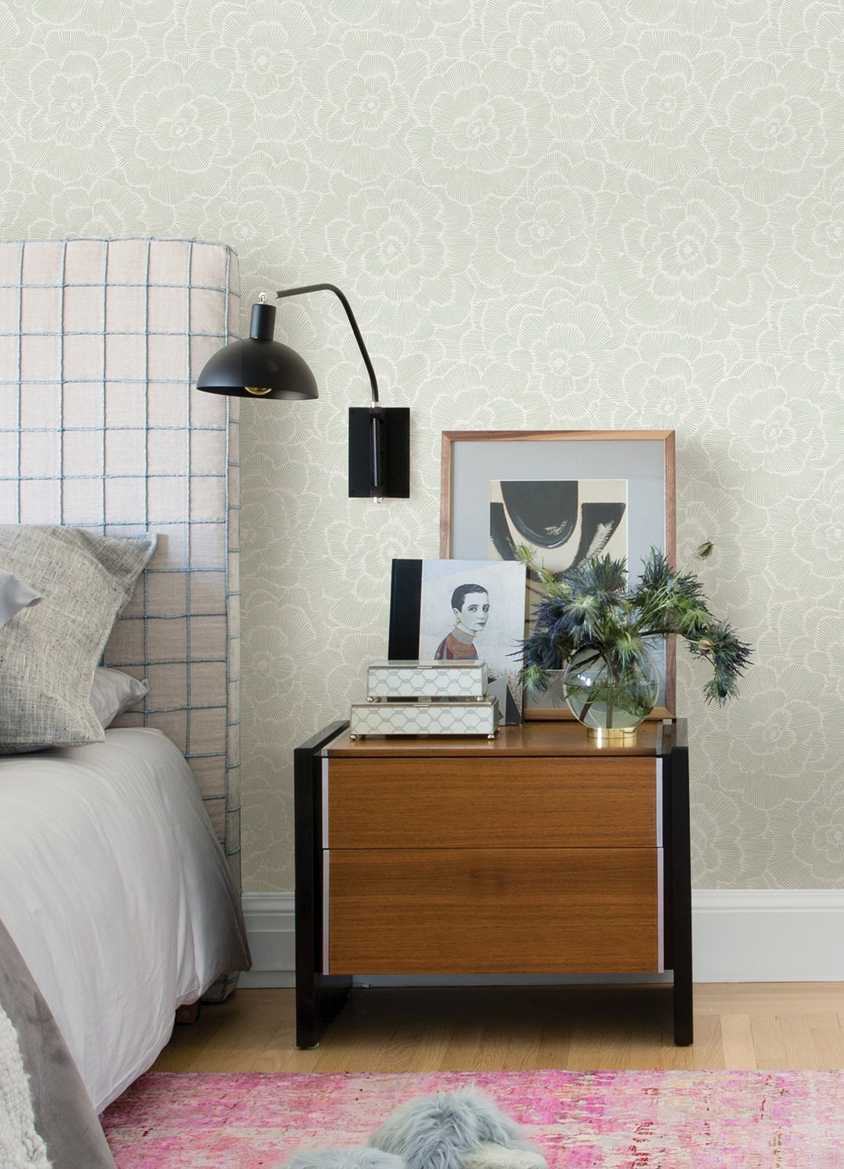 A-Street Prints 4120-26852 Periwinkle Blue Textured Floral Wallpaper - Eade's Wallpaper