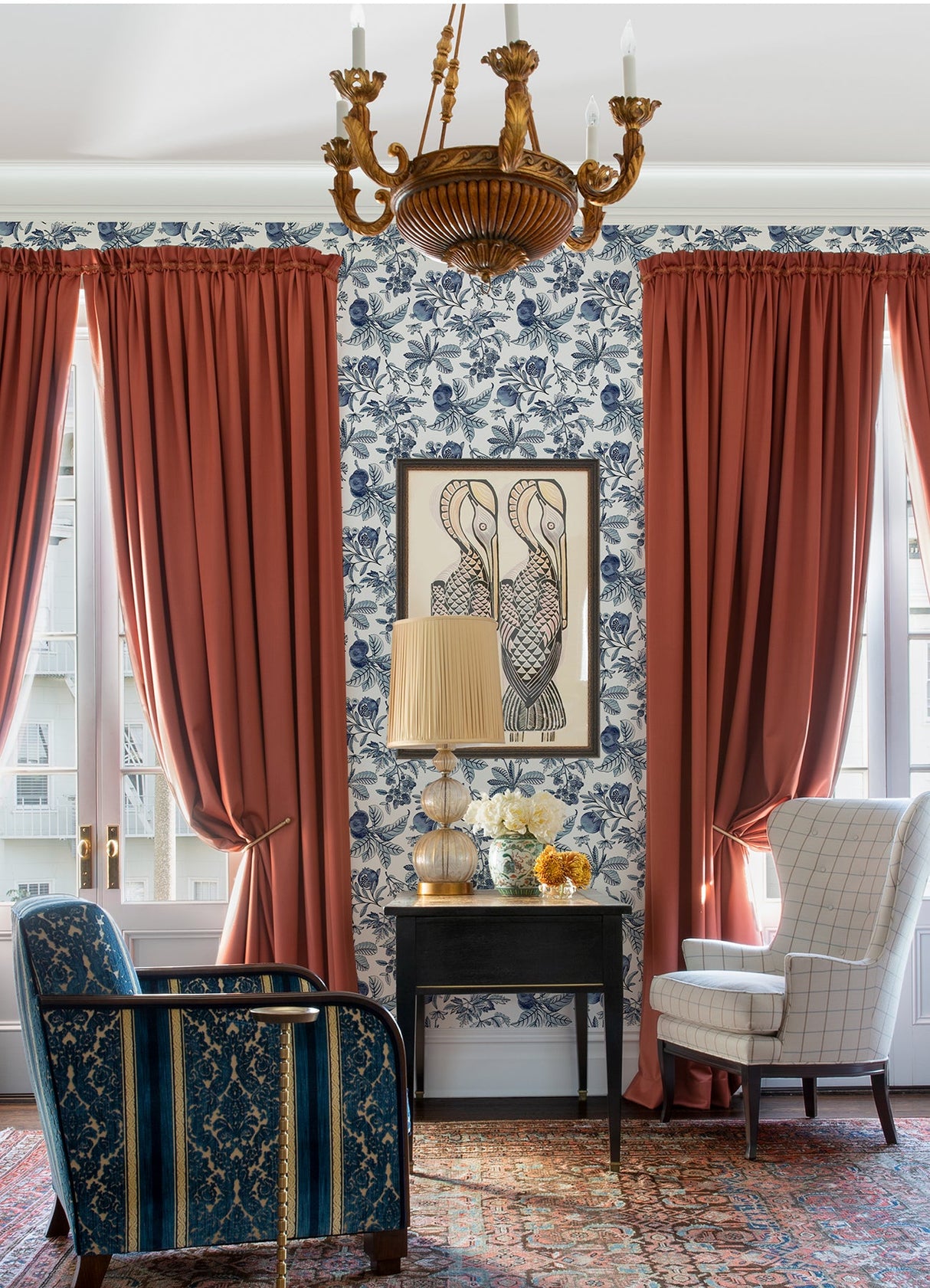 A-Street Prints 4120-26811 Cecilia Blue Fruit Wallpaper