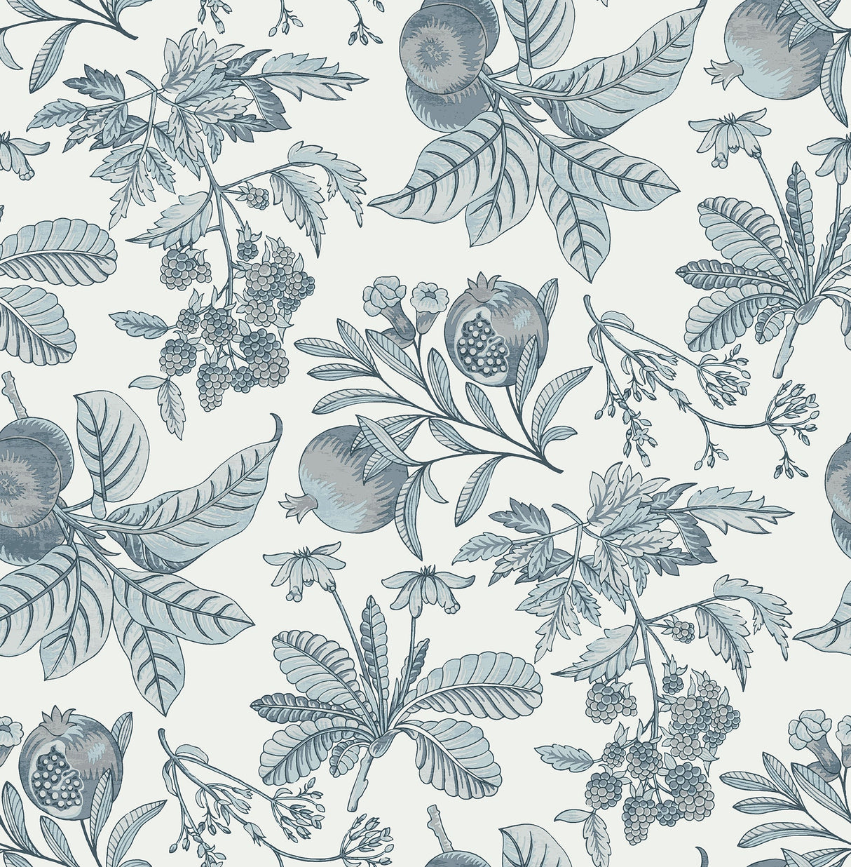 A-Street Prints 4120-26814 Cecilia Light Blue Fruit Wallpaper