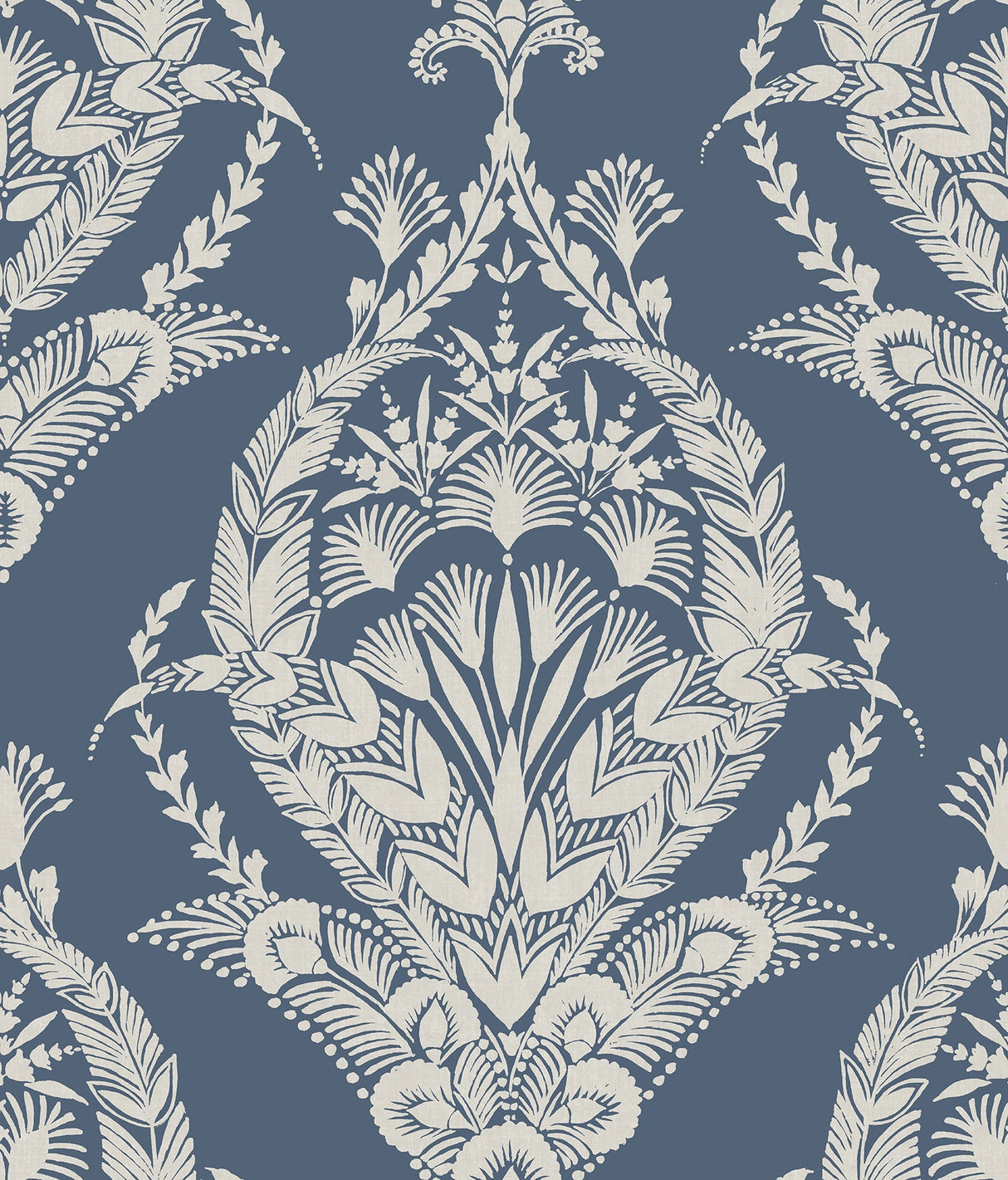 A-Street Prints 4120-26817 Arlie Indigo Botanical Damask Wallpaper