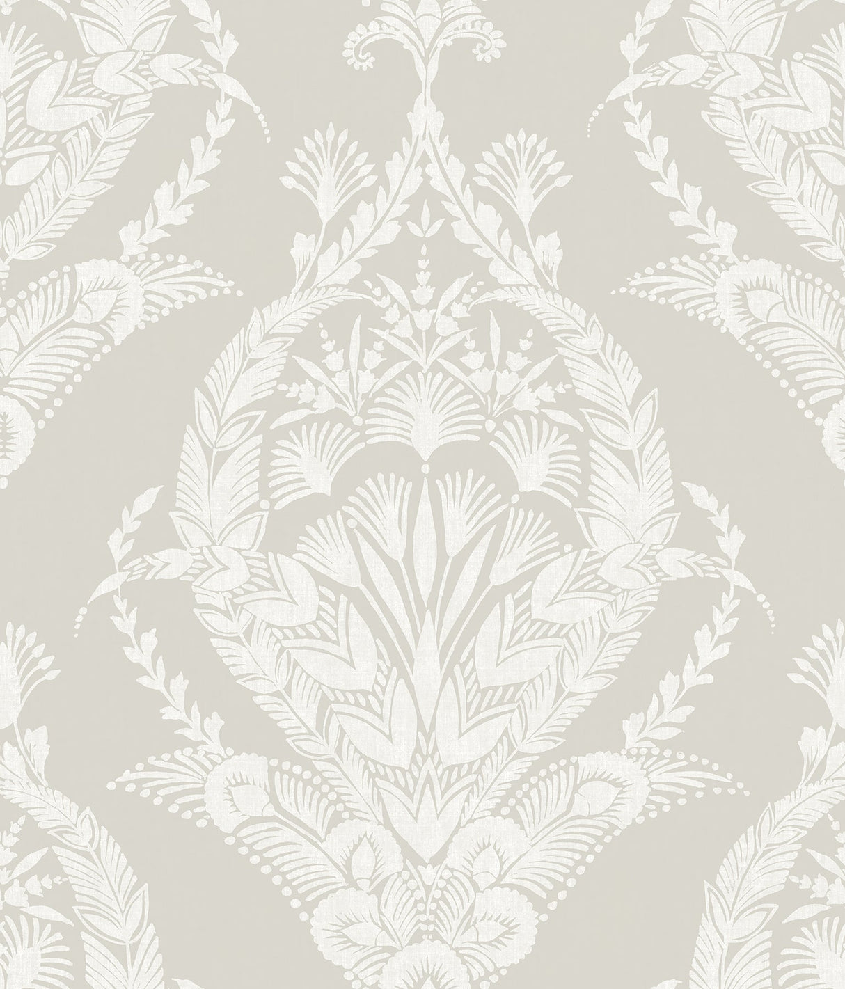 A-Street Prints 4120-26818 Arlie Light Grey Botanical Damask Wallpaper