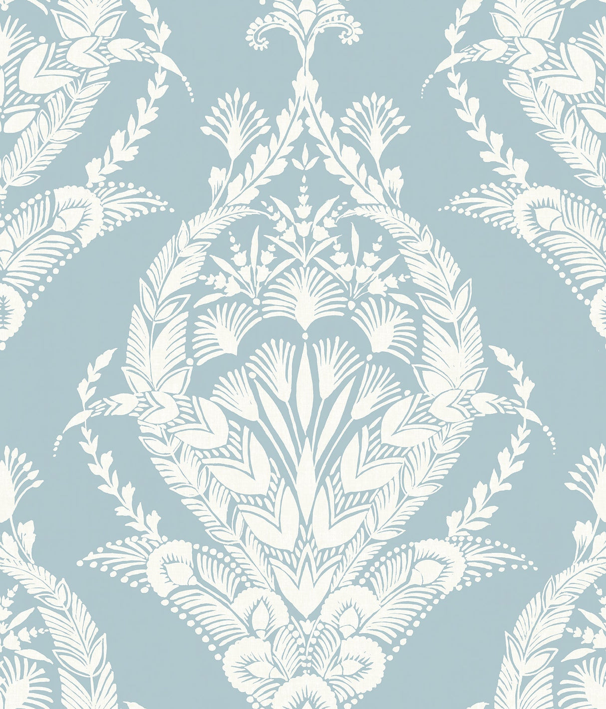 A-Street Prints 4120-26819 Arlie Light Blue Botanical Damask Wallpaper
