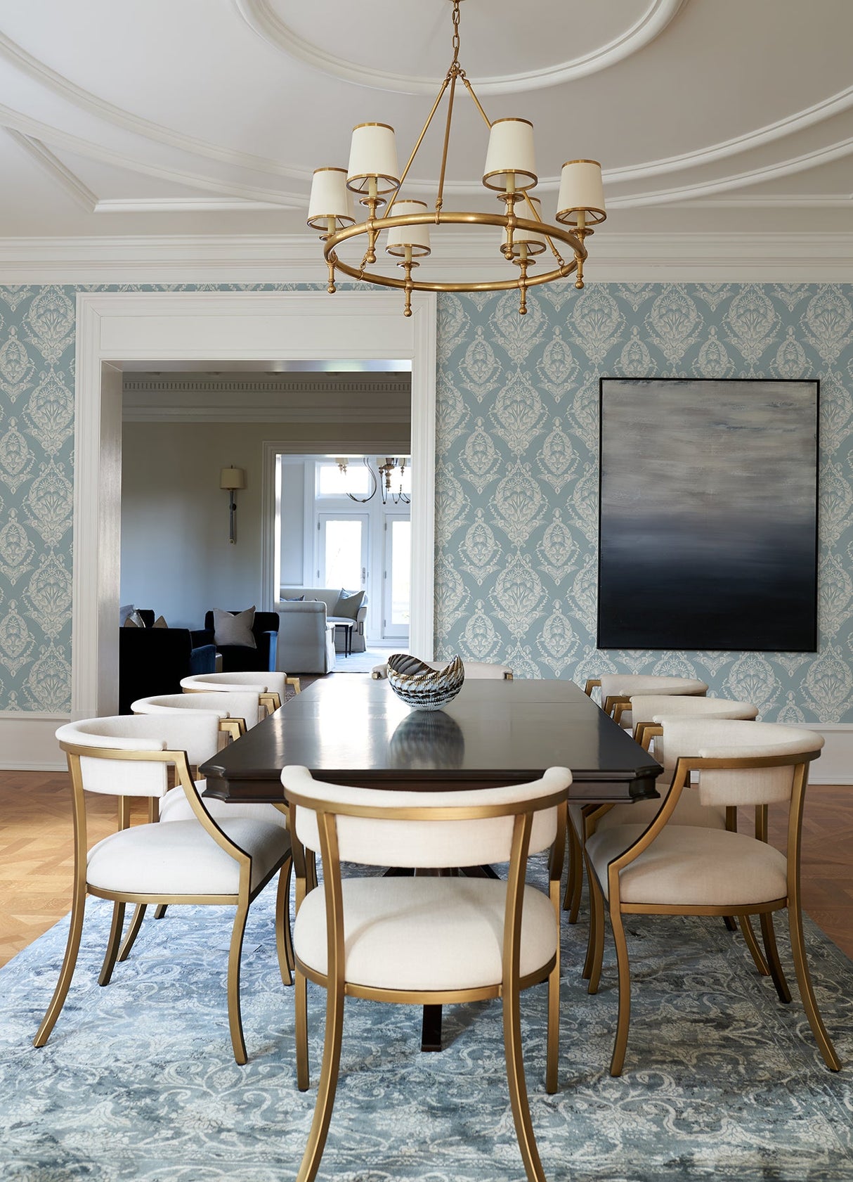 A-Street Prints 4120-26819 Arlie Light Blue Botanical Damask Wallpaper