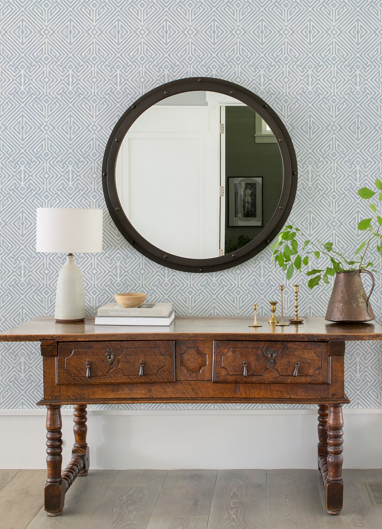 A-Street Prints 4120-26848 Lyon Blue Geometric Key Wallpaper - Eade's Wallpaper