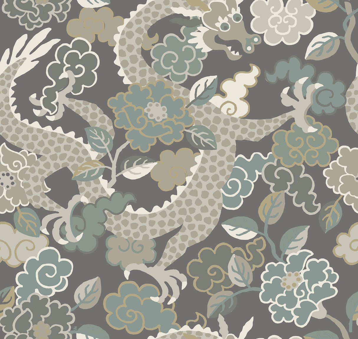 A-Street Prints 4120-72009 Yanci Green Dragon Wallpaper - Eade's Wallpaper