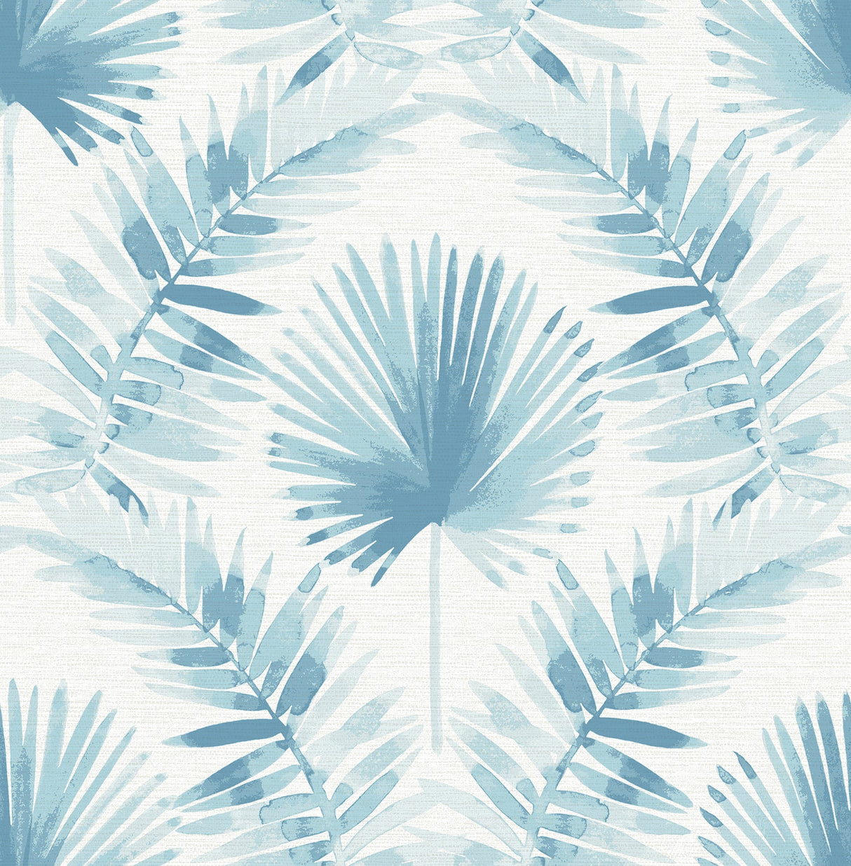 A-Street Prints 4121-26916 Calla Blue Painted Palm Wallpaper