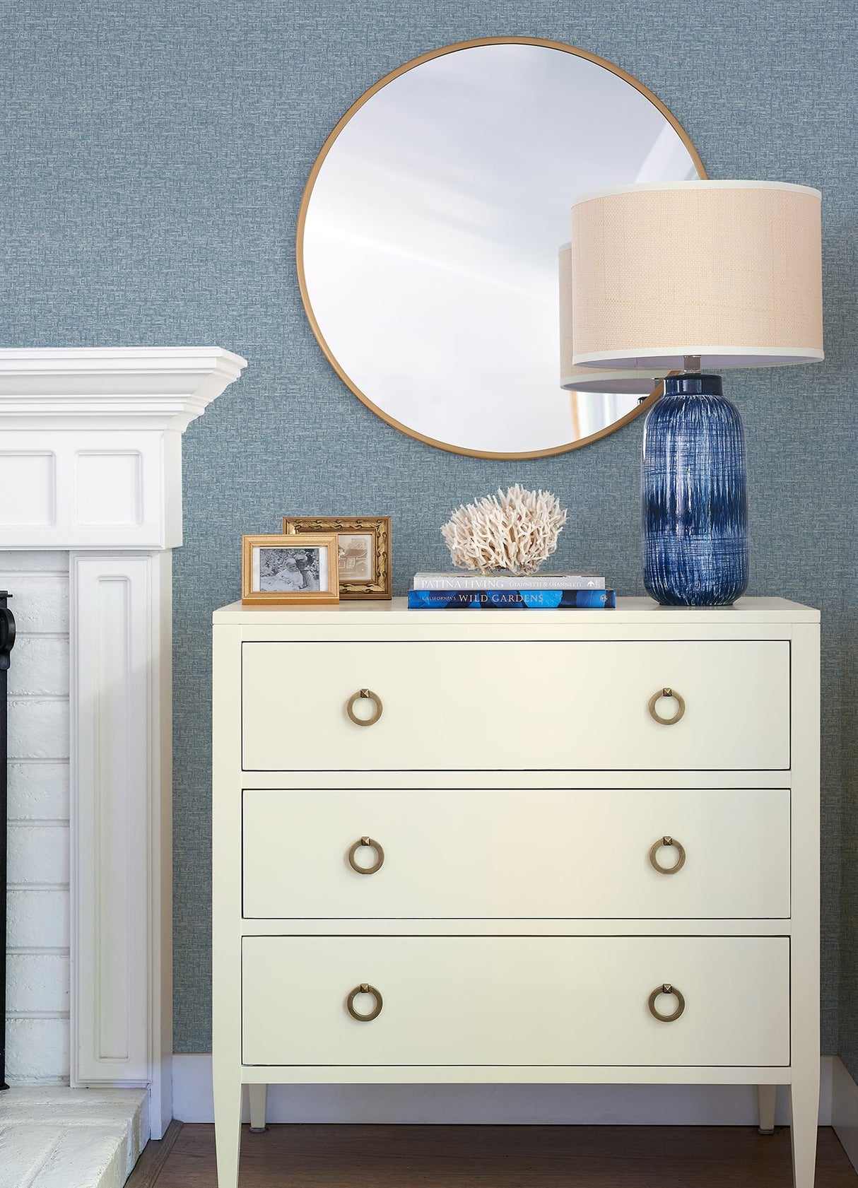 A-Street Prints 4121-26943 Minerva Denim Texture Geometric Wallpaper