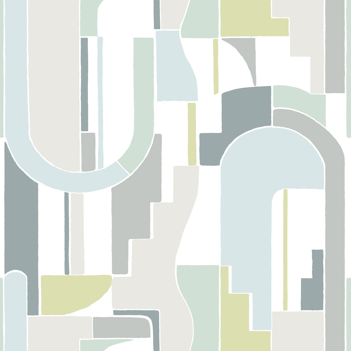 A-Street Prints 4121-72200 Odele Sky Blue Geometric Archways Wallpaper