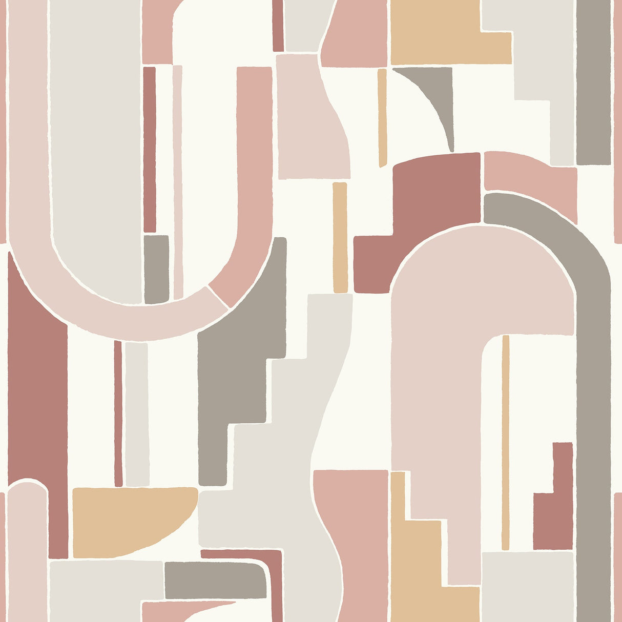 A-Street Prints 4121-72201 Odele Blush Geometric Archways Wallpaper