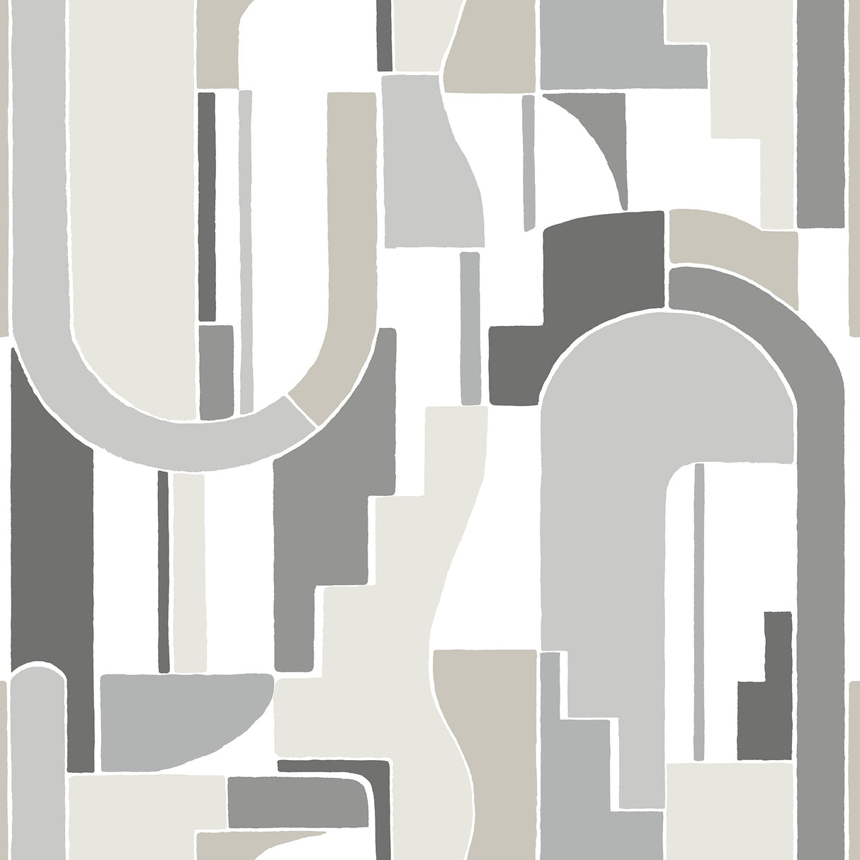 A-Street Prints 4121-72202 Odele Stone Geometric Archways Wallpaper