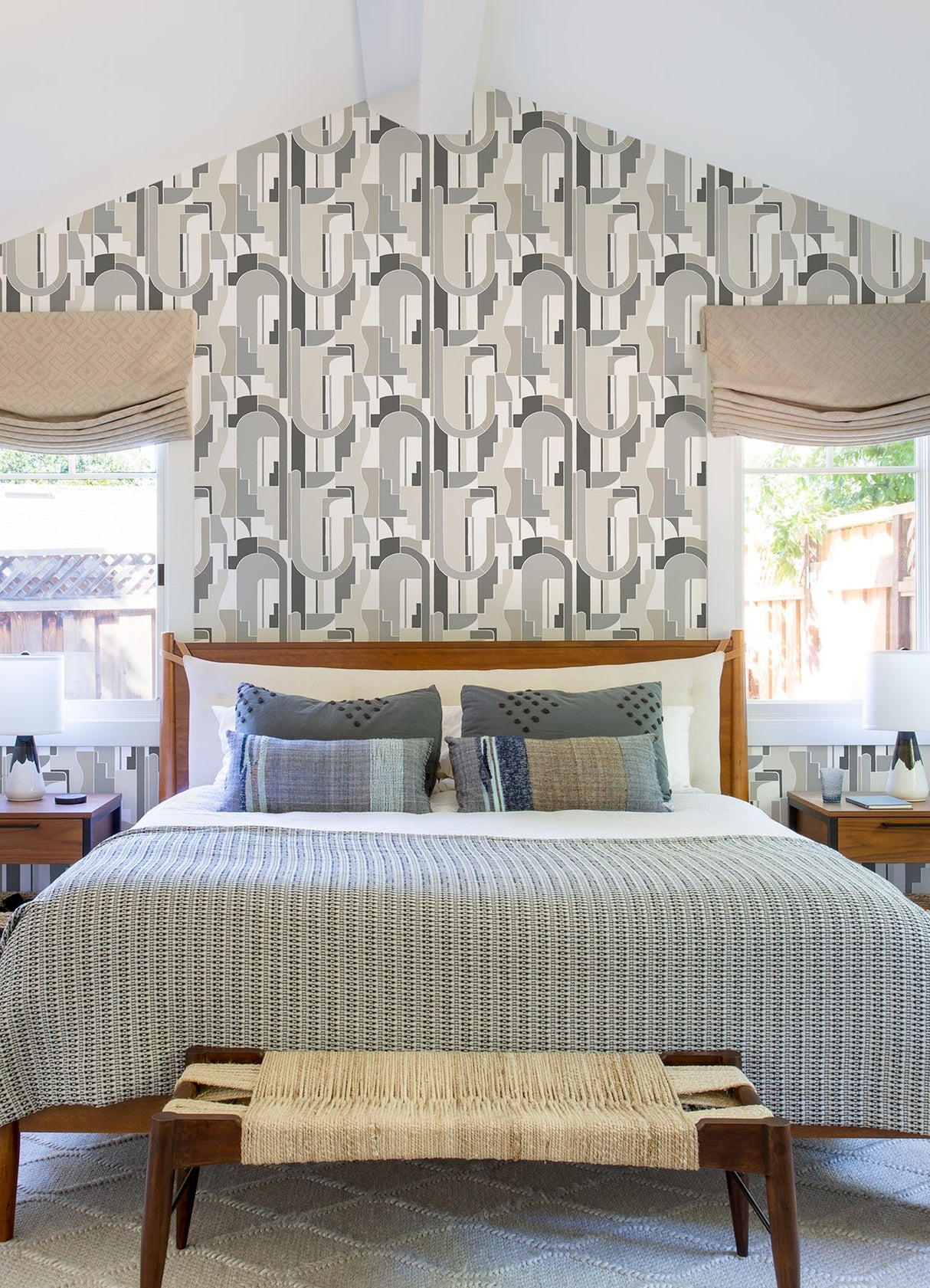 A-Street Prints 4121-72202 Odele Stone Geometric Archways Wallpaper