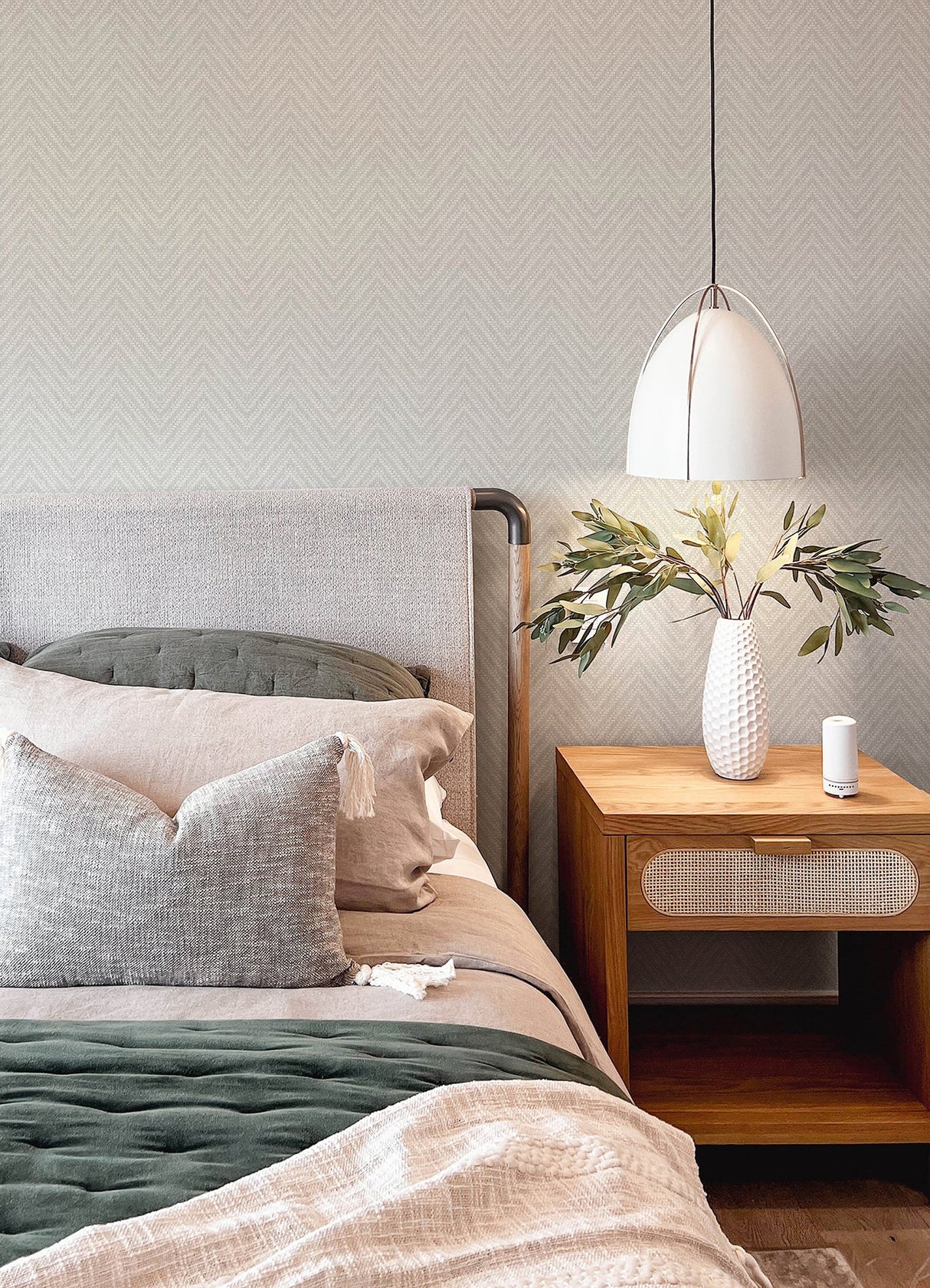 A-Street Prints 4122-26652 Glynn Light Grey Chevron Wallpaper