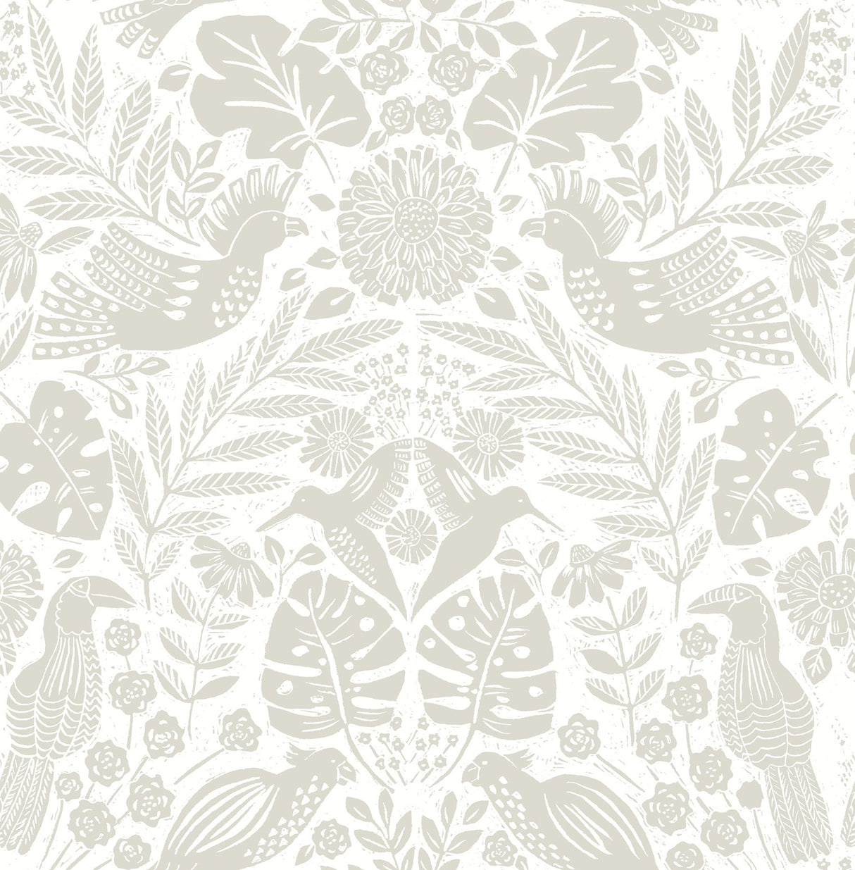 A-Street Prints 4122-27003 Nestle Dove Bird Block Print Wallpaper