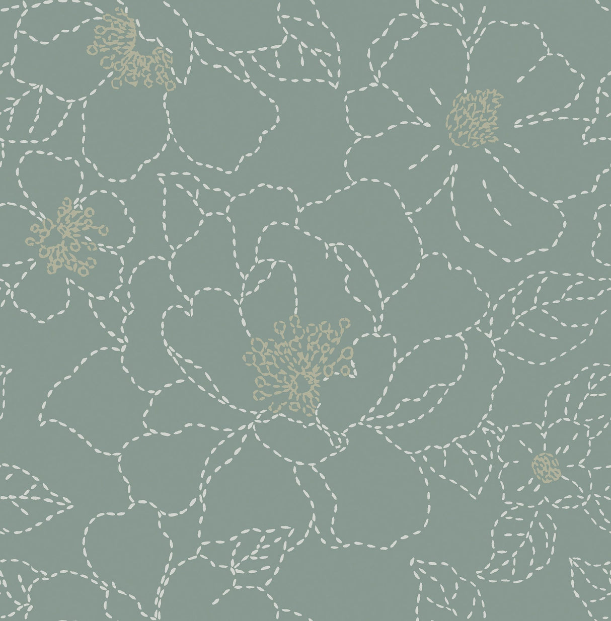 A-Street Prints 4122-27006 Gardena Sea Green Embroidered Floral Wallpaper - Eade's Wallpaper