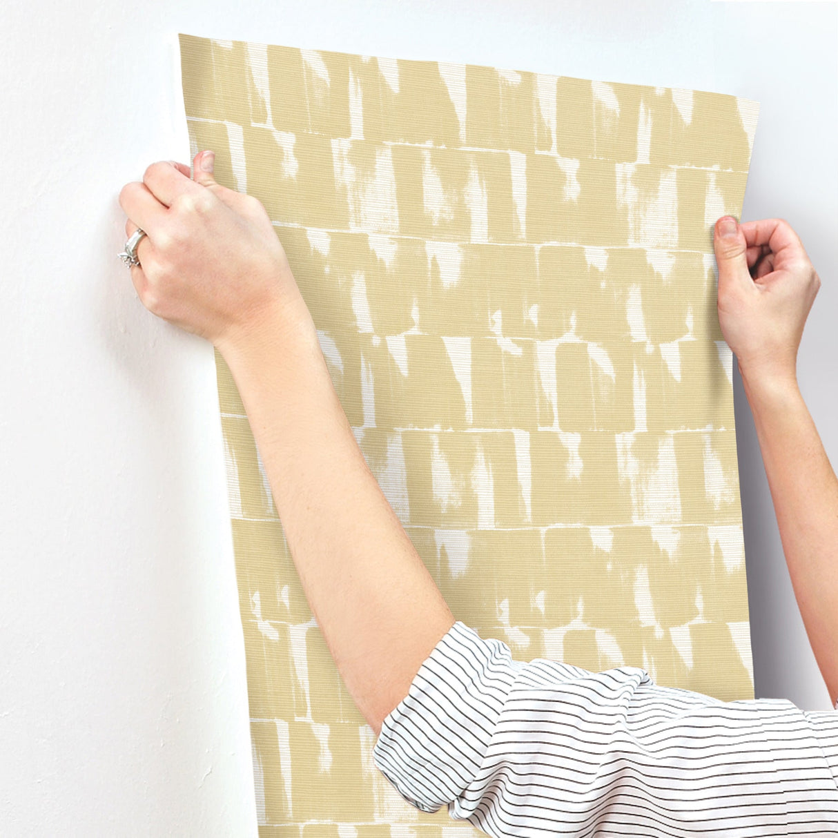 A-Street Prints 4122-27023 Bancroft Gold Artistic Stripe Wallpaper - Eade's Wallpaper
