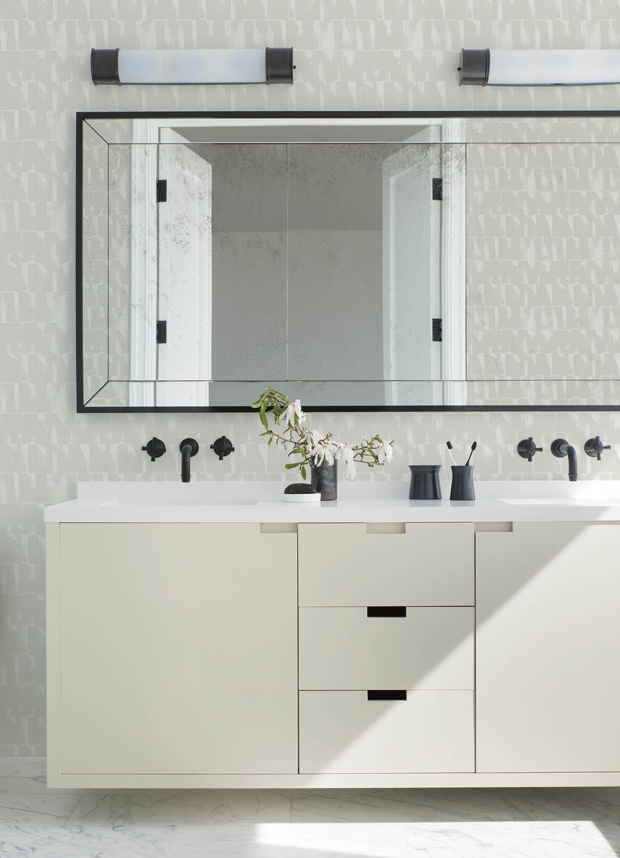 A-Street Prints 4122-27024 Bancroft Dove Artistic Stripe Wallpaper