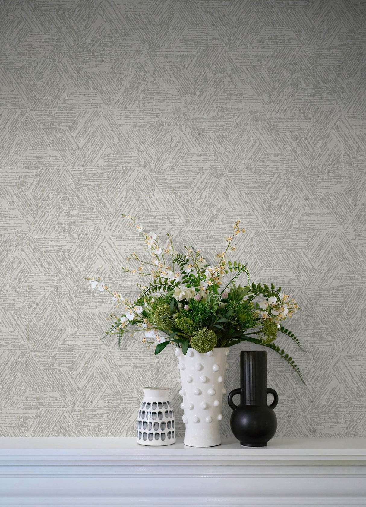 A-Street Prints 4122-27034 Retreat Grey Quilted Geometric Wallpaper