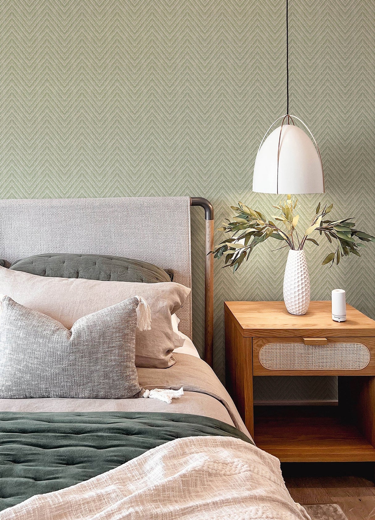 A-Street Prints 4122-27043 Glynn Green Chevron Wallpaper