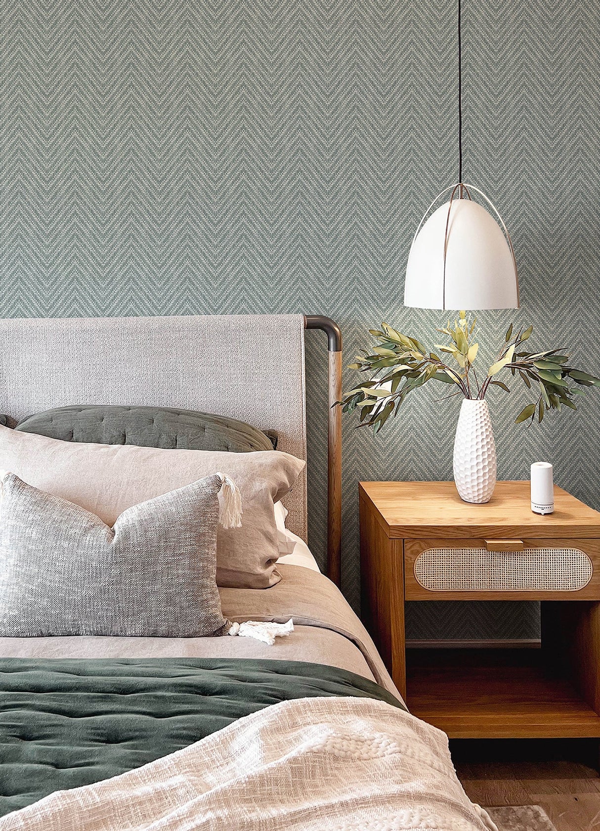 A-Street Prints 4122-27044 Glynn Denim Chevron Wallpaper