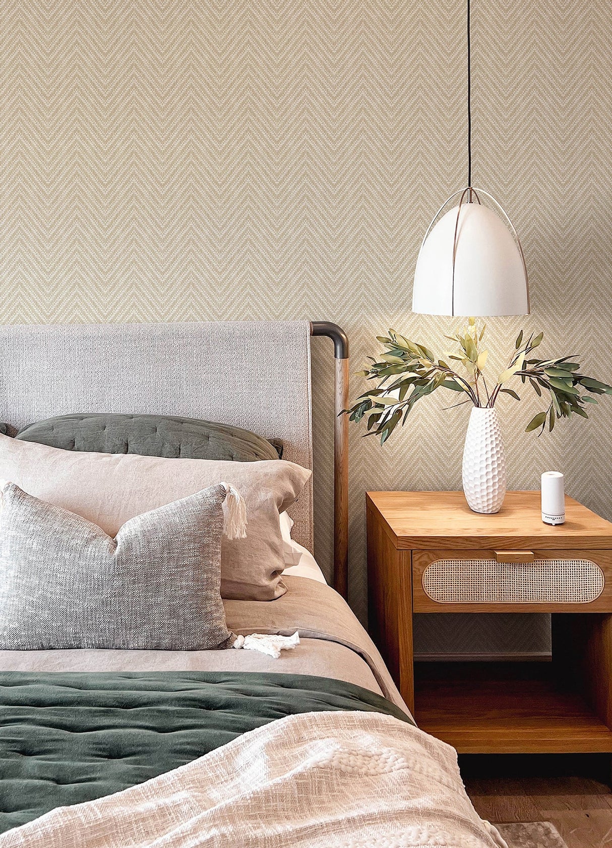 A-Street Prints 4122-27045 Glynn Wheat Chevron Wallpaper