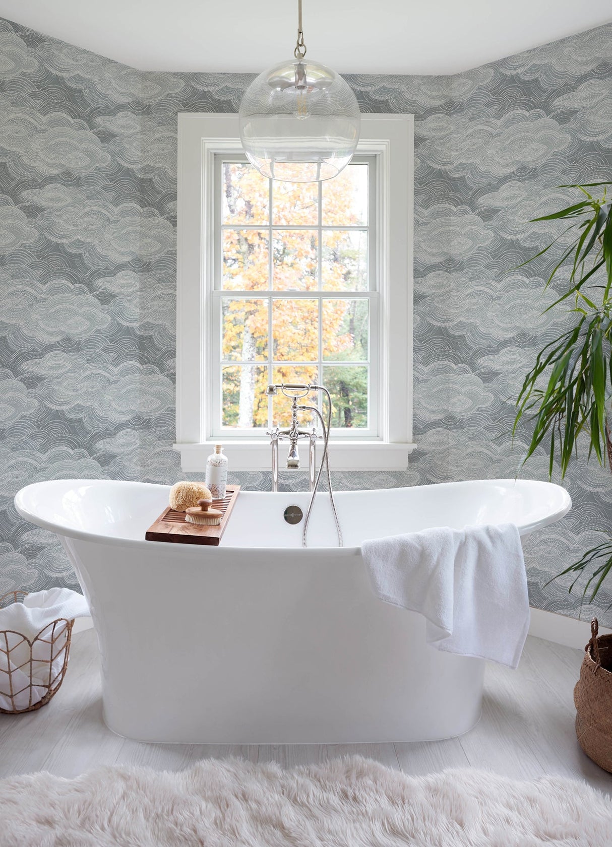 A-Street Prints 4122-72404 Vision Slate Stipple Clouds Wallpaper