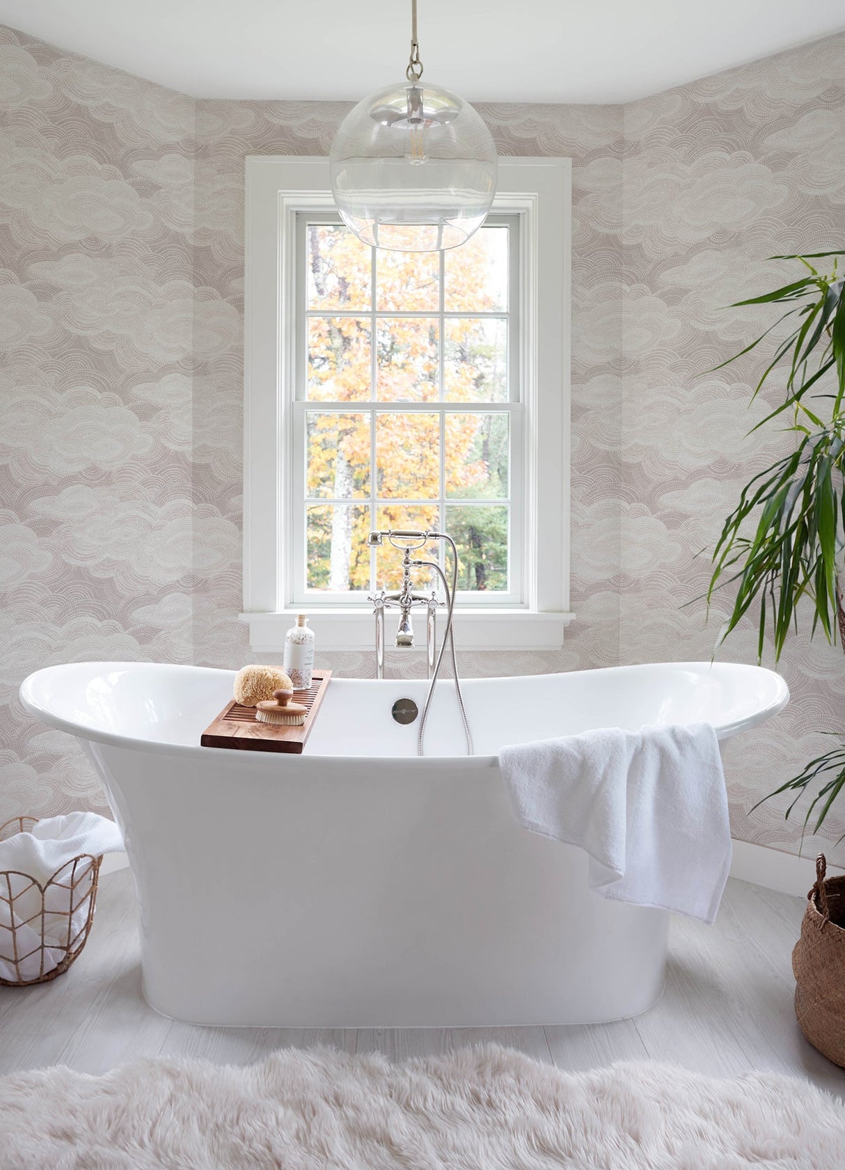 A-Street Prints 4122-72407 Vision Lavender Stipple Clouds Wallpaper