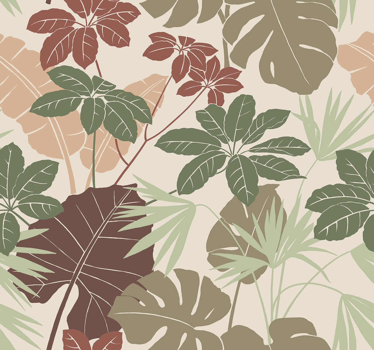 A-Street Prints 4122-72408 Medellin Neutral Rainforest Floor Wallpaper