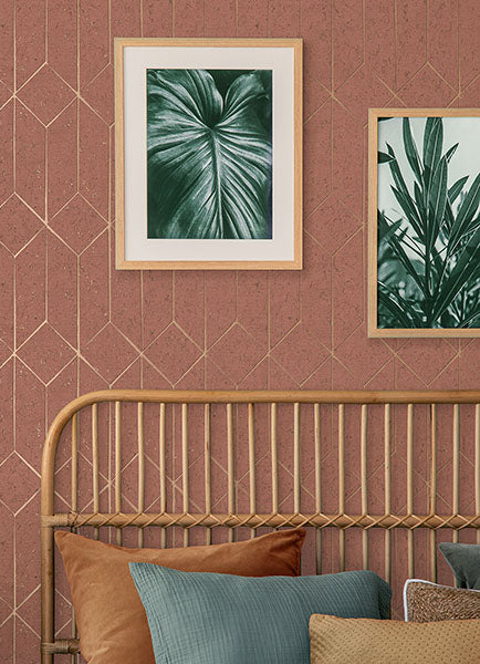 Eade’s Hayden Raspberry Concrete Trellis Wallpaper Raspberry