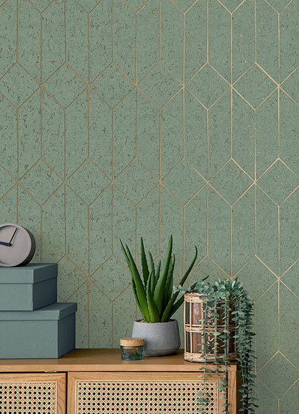 Eade’s Hayden Mint Concrete Trellis Wallpaper Mint