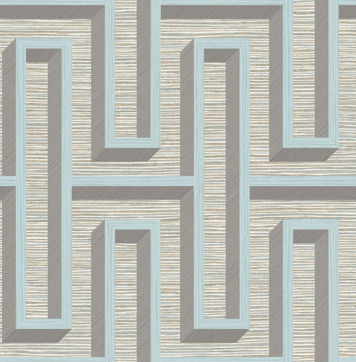 Eade’s Henley Light Blue Geometric Grasscloth Wallpaper Ligh