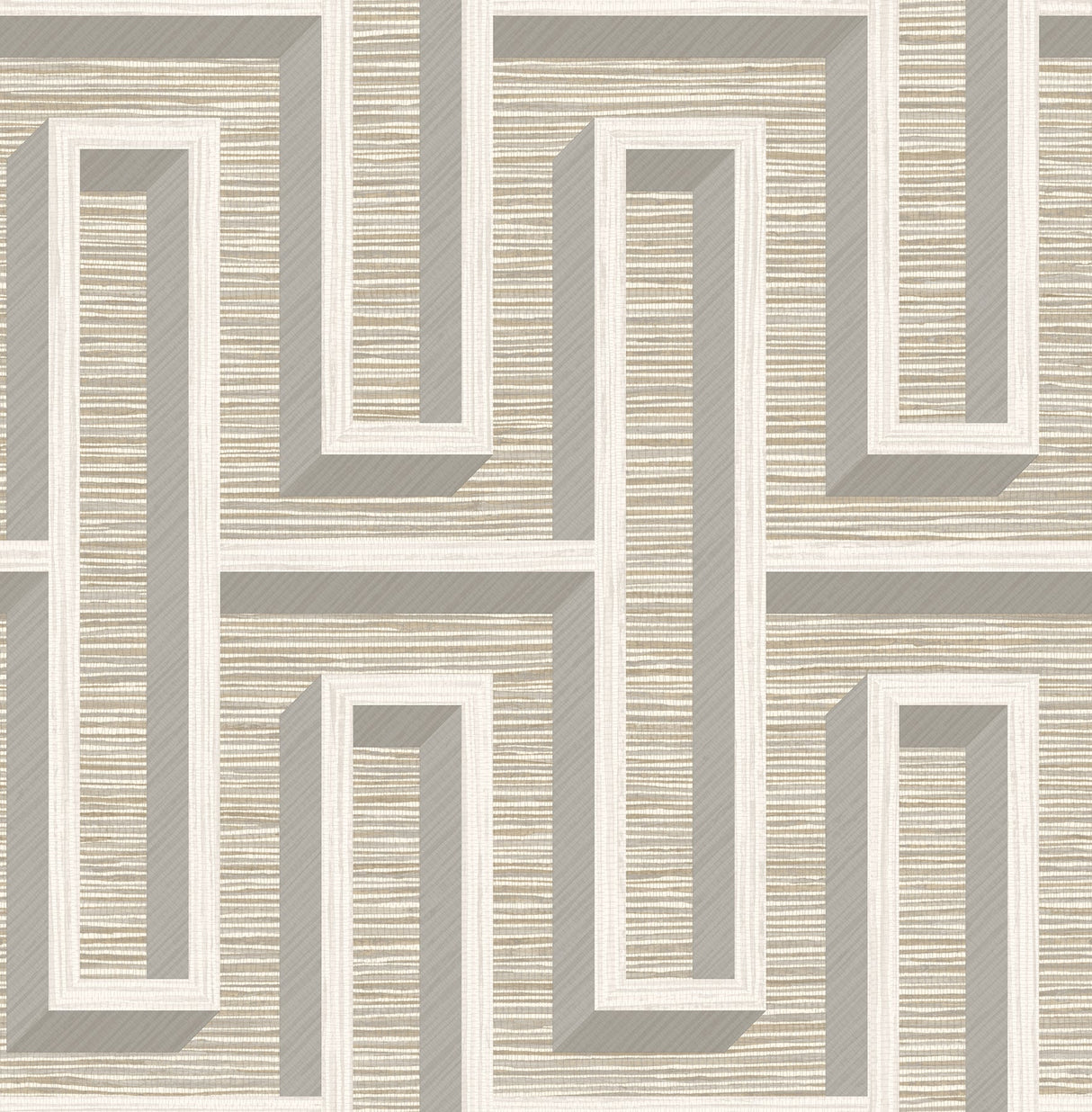 Eade’s Henley Taupe Geometric Grasscloth Wallpaper Taupe