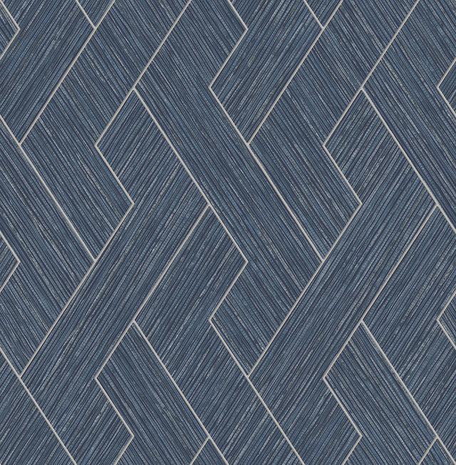 Eade’s Ember Indigo Geometric Basketweave Wallpaper Indigo
