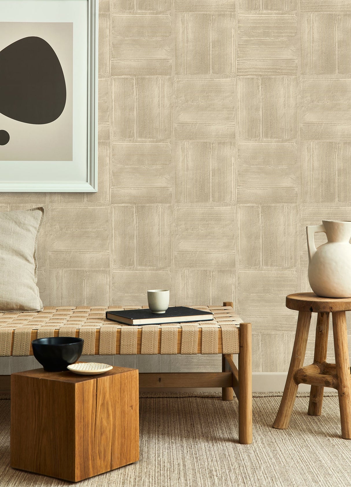 Eade’s Jasper Neutral Block Texture Wallpaper Neutral
