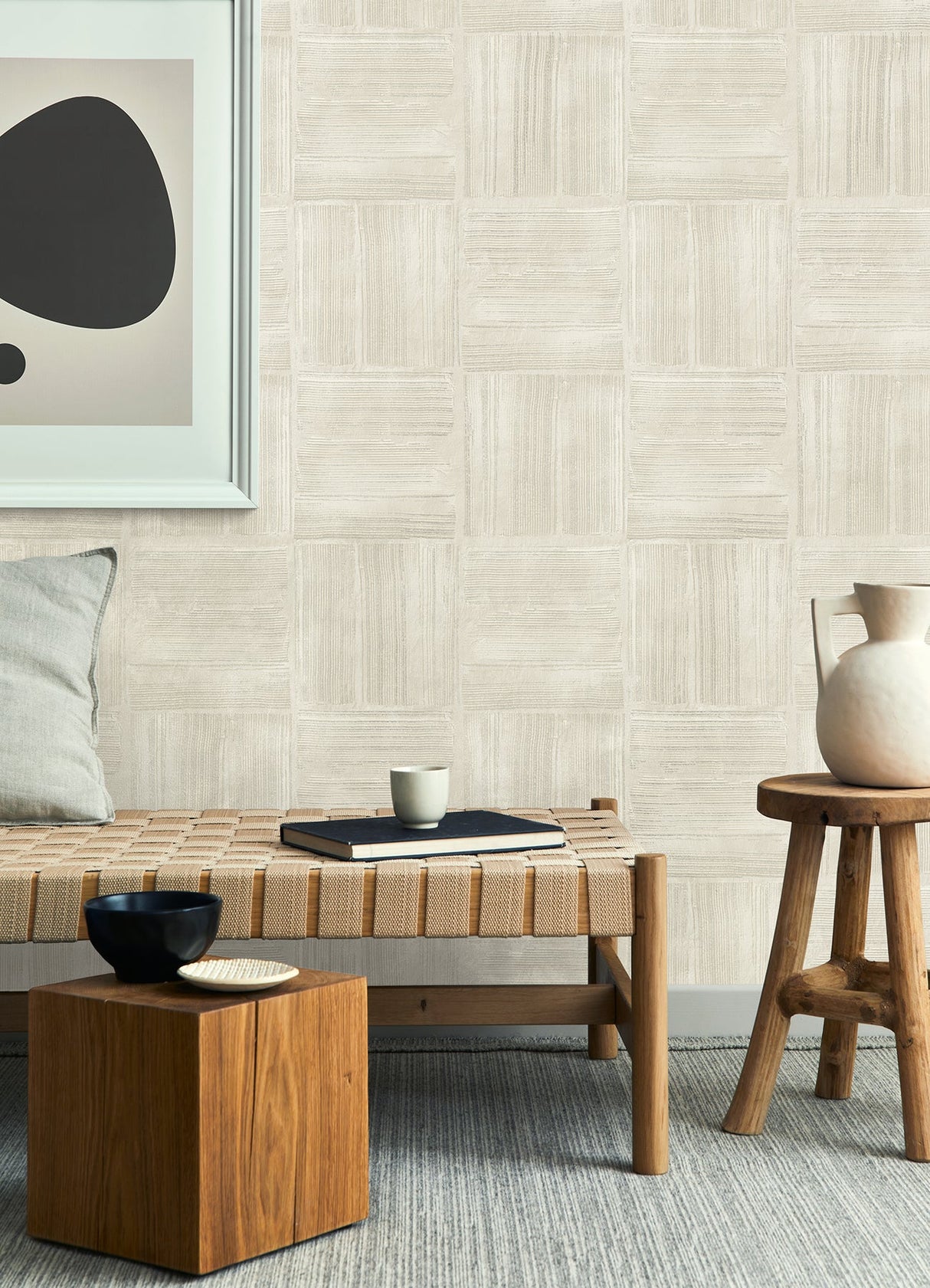Eade’s Jasper Ivory Block Texture Wallpaper Ivory