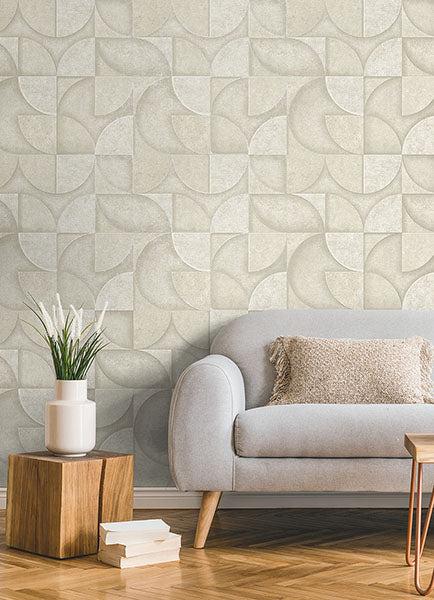 Eade’s Addison Stone Retro Geo Wallpaper Stone