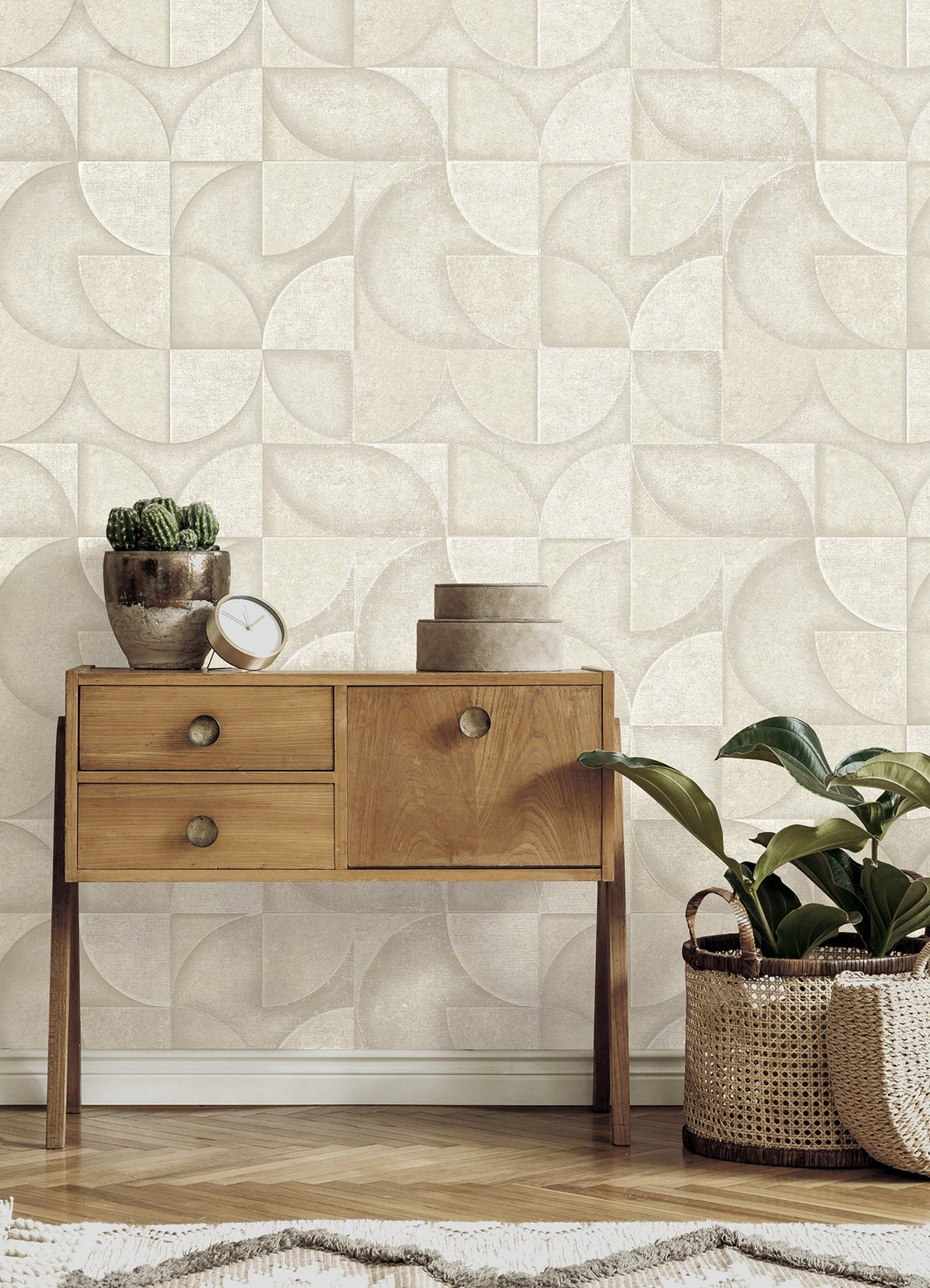 Eade’s Addison Stone Retro Geo Wallpaper Stone