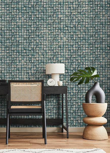 Eade’s Kingsley Blue Tiled Wallpaper Blue