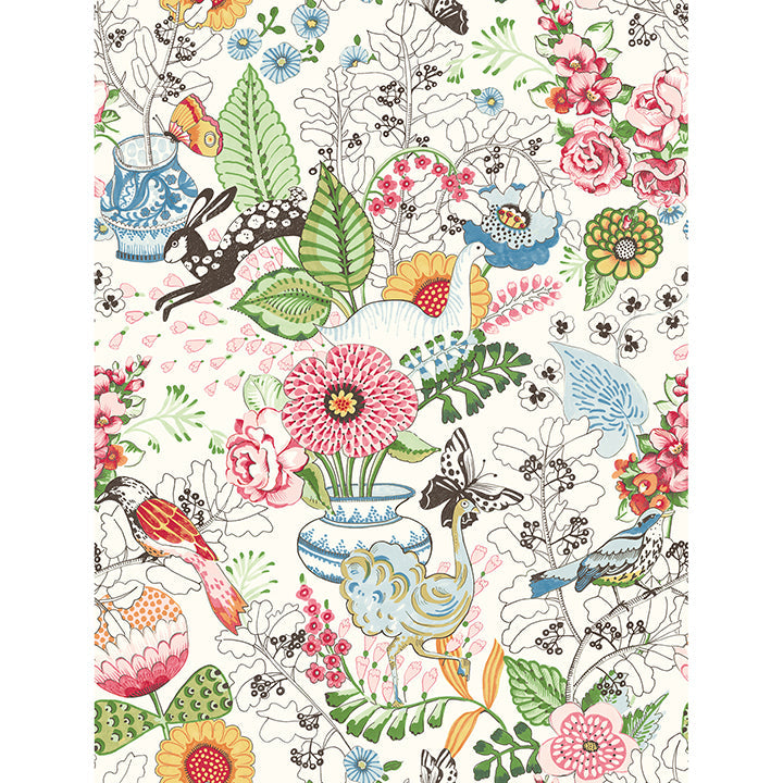 A-Street Prints 4135-12801 Whimsy Multicolor Fauna Wallpaper - Eade's Wallpaper