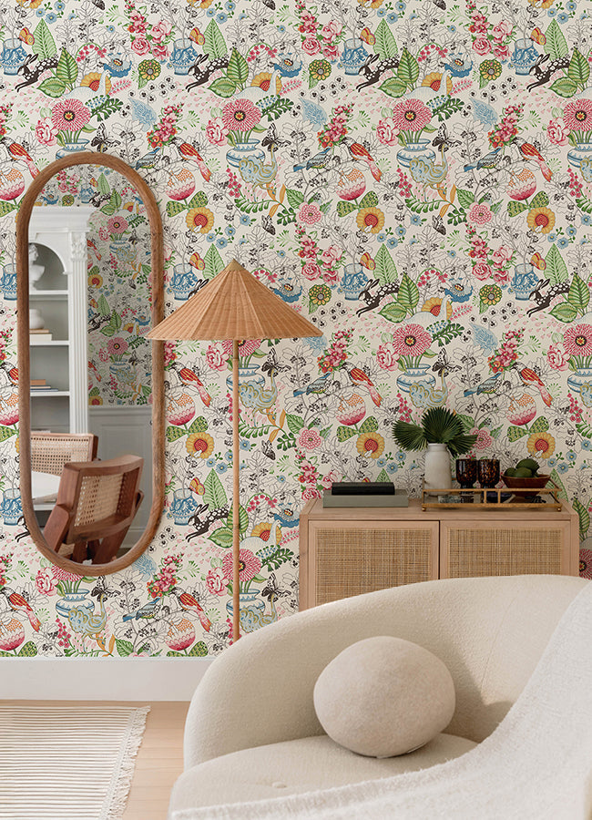 A-Street Prints 4135-12806 Whimsy Multicolor Fauna Wallpaper - Eade's Wallpaper