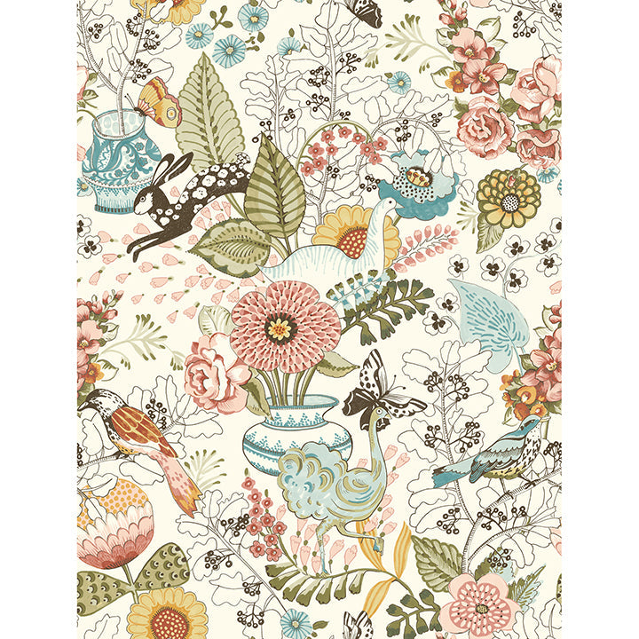 A-Street Prints 4135-12807 Whimsy Multicolor Fauna Wallpaper - Eade's Wallpaper