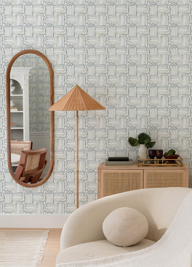 A-Street Prints 4135-27272 Lolly Teal Arches Wallpaper - Eade's Wallpaper