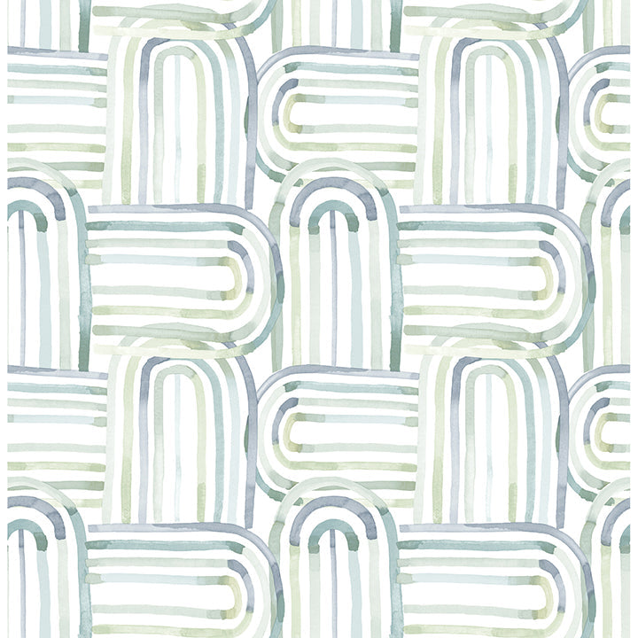 A-Street Prints 4135-27270 Lolly Teal Arches Wallpaper - Eade's Wallpaper