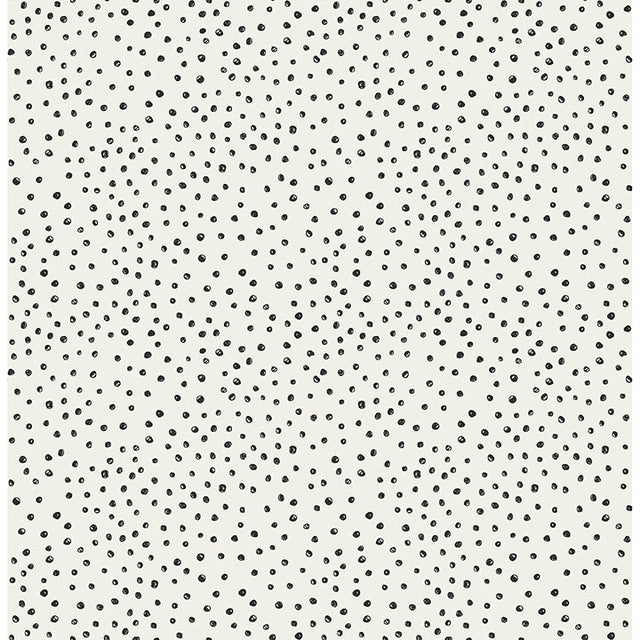 A-Street Prints 4135-27302 Cassie Black Petite Polka Wallpaper - Eade's Wallpaper