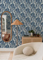 A-Street Prints 4135-72702 Tulum Blue Surreal Shapes Wallpaper - Eade's Wallpaper